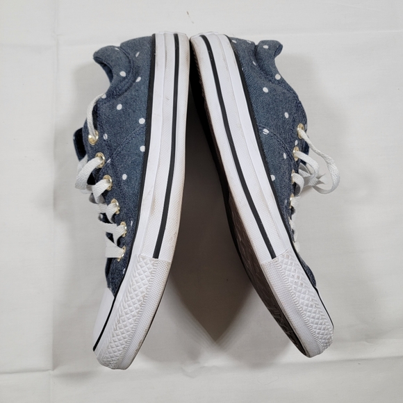 Converse Women’s size 7 Denim Poka Dot Shoes EUC - Picture 9 of 12